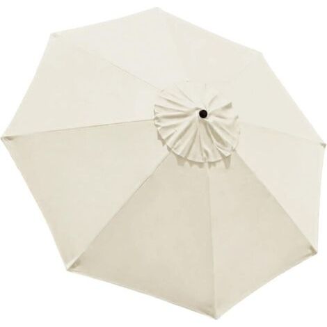 Housse de rechange pour parasol de terrasse de 2,7 m, 8 baleines, pour auvent de marché (AUVENT UNIQUEMENT) (Naturel) (1/4)