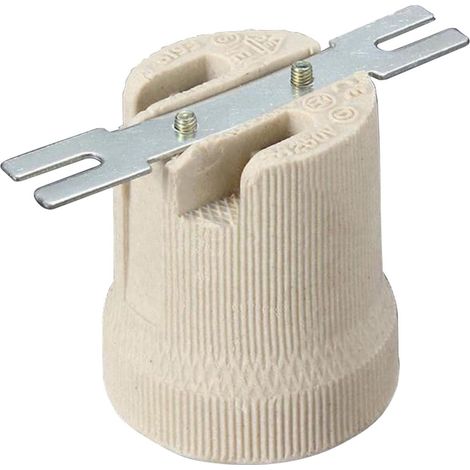 Ceramic Porcelain E27 Light Socket - Edison Screw E27 Lamp Holder for LED, CFL, Vintage Light Mount (1 Pc) (1/5)