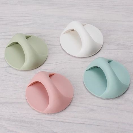 Adhesive Sliding Door Handle 4PCS Self-Adhesive Security Handle Auxiliary Handle for Window Cupboard Drawer Wardrobe Refrigerator Auxiliary (Blue Green Pink White) (1/5)