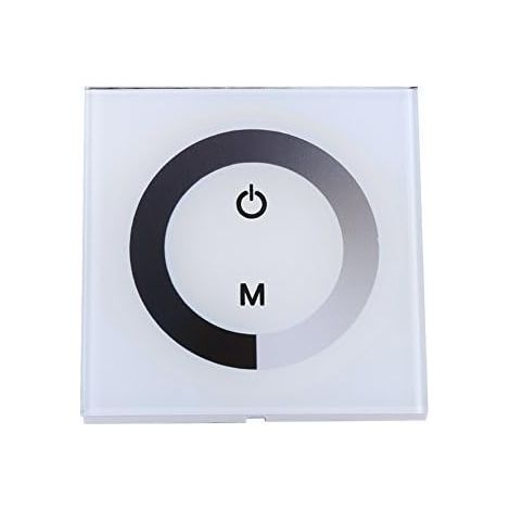 Panneau contrôleur mural tactile LED DC 12-24V avec Commutateur gradateur de changement de luminosité pour réglage lumières (Couleur : Blanc) (1/5)