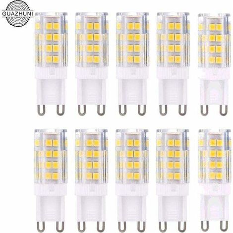G9 LED Lampe Ampoules, Blanc Chaud 3000K 5W G9 LED Ampoule Lumiere équivalent aux ampoules halogènes de 40 W 420 lumens not dimmable, lot de 10 ，