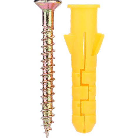 Cheville d'expansion en plastique avec vis autoforeuse M10, kit de fixation murale, quincaillerie de bricolage (1/5)