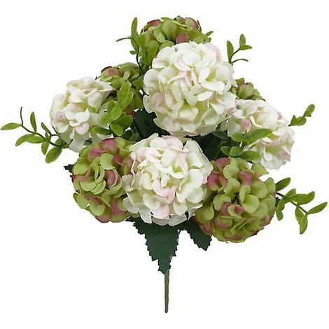 pièce de fausse fleur en soie inaltérable à monter soi-même, plante artificielle pour bureaublanc (1/5)