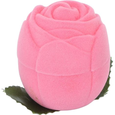 Boîte à Bagues Rose, Mini Porte-bijoux pour Demande en Mariage, Fiançailles, Organisateur de Boucles D'oreilles floqué Portable de Couleur Rose (1/5)