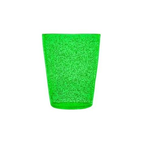 Tumbler aus grünem fluo-Metacrilat, 7,8 cm Durchmesser, 10 cm hoch, 0,33 l