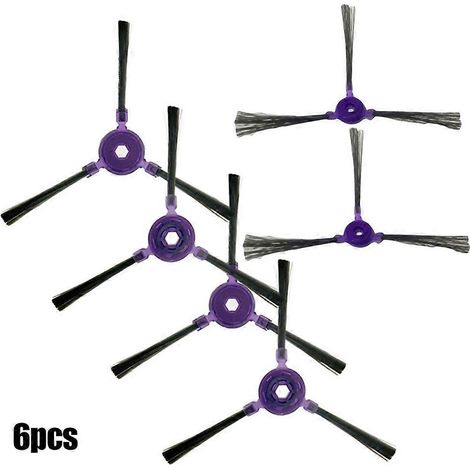 Lot de 6 brosses latérales de rechange pour aspirateur robot Samsung Powerbot-E VR05R5050WK (accessoires) (1/4)