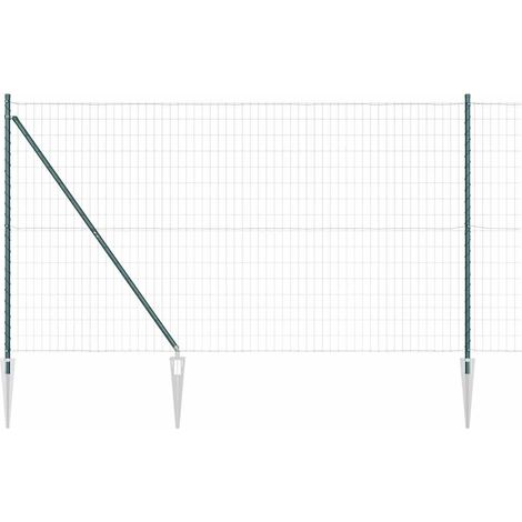 Maison Exclusive - Schweißdrahtzaun mit Spikes 10 x 1,5 m (B x H)