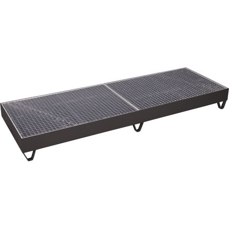 VarioFit Auffangwanne mit Gitterrost für 4 Fässer 200 L RAL 7016 anthrazitgrau (1/3)