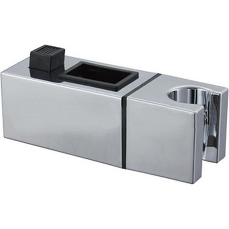 Support de pommeau de douche pour barres coulissantes standard 30 x 15 mm – ABS chromé (1/2)
