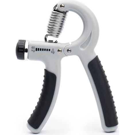 Appareil de musculation des mains 5-60 kg - Appareil réglable avec ressort en acier inoxydable pour renforcer les poignets, les doigts, les avant-bras et les mains - Gris (1/5)