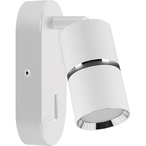 Applique murale métal GU10 orientable blanc chrome