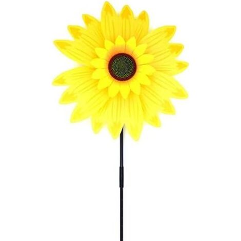 Moulins à vent de tournesol de 14 pouces Spinners à vent Garden Party Moulin à vent de moulin à vent Convient pour le jardin, la fête, l'extérieur, la cour, la décoration, jaune (1/5)