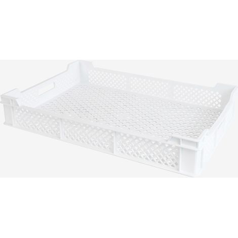 Caisse Finement Ajourée Echancrée 600 x 400 Blanc - Gilac (1/4)