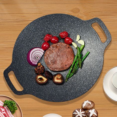 Sartén coreana para barbacoa (25 cm) con revestimiento antiadherente de piedra médica y bolsa de transporte Oxford. (1/5)
