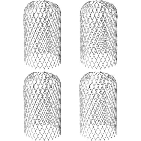 Paquet de 4 crépines de gouttière, crépines de gouttière, écrans de gouttière, bloqueurs de feuilles, protège-feuilles, couvercles de gouttière, acier inoxydable, 6,69 x 3,15 pouces (1/5)