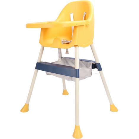 Chaise haute pour bébé avec harnais de sécurité, chaise haute de salle à manger convertible réglable en hauteur (1/5)