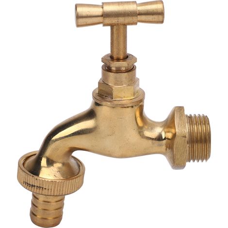 Robinet arrêt tuyau arrosage laiton filet mâle G1/2 entrée 14mm sortie vanne multivoies jardin irrigation 125 PSI 160°F (1/5)