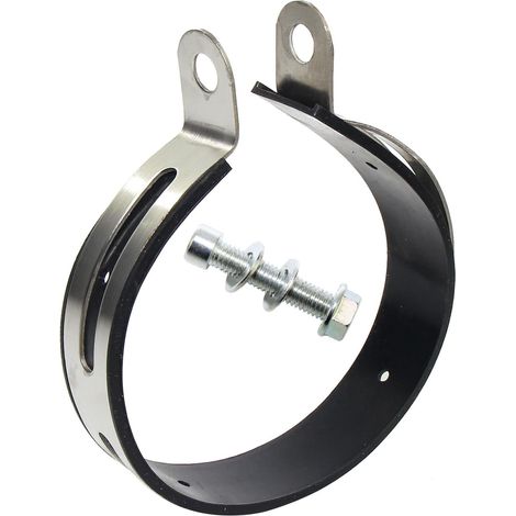 Support d'échappement pour moto, 110 mm, collier d'échappement en aluminium avec insert en caoutchouc et vis, collier d'échappement universel léger, pour silencieux arrière, rond (1/5)