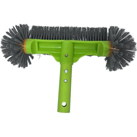 1 - Tête De Brosse De Piscine - Accessoire De Nettoyage - Conception Double Extrémité Ronde - Poils En Nylon Résistants - Pour Murs Et Fonds De Piscine - Aluminium - 32x21cm (1/5)