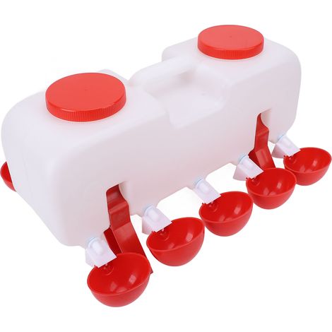 Lot de 25 abreuvoirs automatiques pour poules, canards et oies, avec base stable et grande capacité de remplissage automatique. (1/5)