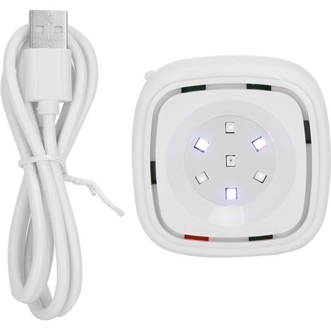 Lampe UV-C portable blanche pour désodoriser et nettoyer les toilettes, éliminateur d’odeurs, voyage. (1/5)