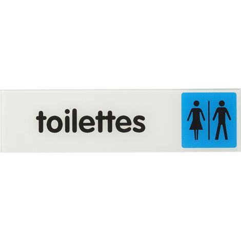 THIRARD - Plaque signalétique 170x45mm toilettes avec adhésif (1/5)