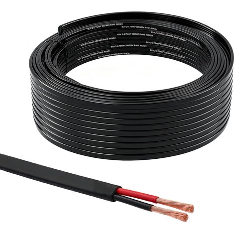 10M Câble de Remorque 2 Fils, 12v 24v 2x0,75mm² Véhicule Câble Plat, Pour Caravane Camion Camping - Car Remorque (1/5)