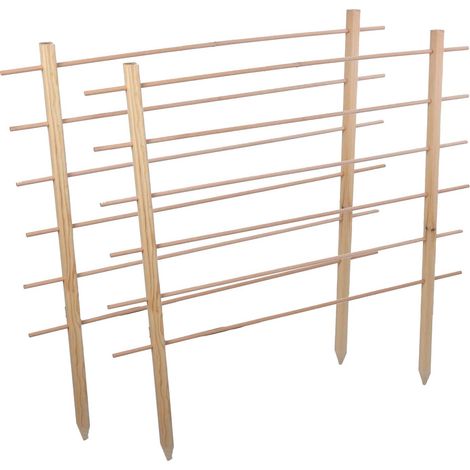 Esschert Design – Support en bois de pin pour plantes grimpantes – Lot de 2 – Hauteur 100 cm, largeur 100 cm – Facile à assembler et à piquer dans le sol (1/3)
