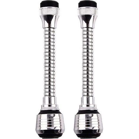 2 Pièces Rallonge Robinet,Filtre D'extension Pivotant,Extension de Douche de Robinet,360°Réglable Bec Diffuseur Filtre, Deux Modes Réglable,pour éviers de Cuisine, Salle de Bain (1/4)