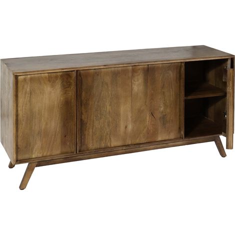 Sideboard HHG-193, Kommode Schrank Anrichte, 4 Fächer und 4 Regalböden, Massiv-Holz Mango 72x146x43cm MVG