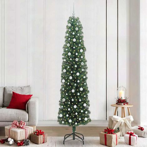 Künstlicher Weihnachtsbaum mit 300 LEDs mit Ständer Grün 240 cm