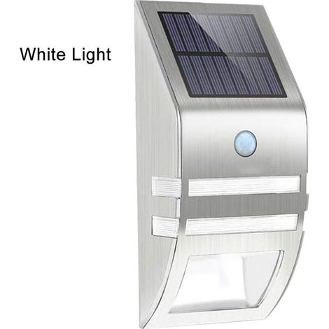 Lampe solaire extérieure avec détecteur de mouvement, étanche en acier inoxydable, applique murale extérieure pour jardin, terrasse, chemin, lot de pièces (1/5)