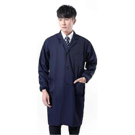 Blouse de travail homme avec boutons et poches, blouse médicale de protection résistante pour usage professionnel, veste légère à manches longues (1/5)