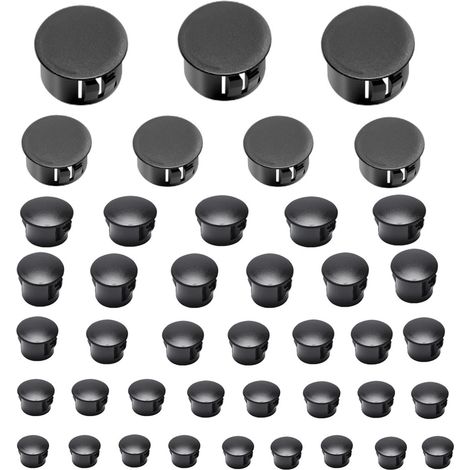 170 Cache Trou Meuble Noir 5–25mm, Bouchons Plastique (1/5)