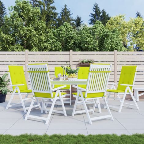 Coussins de chaise,Rembourrés pour chaise de jardin à dossier haut lot de 6 vert vif BGT83375 (1/5)