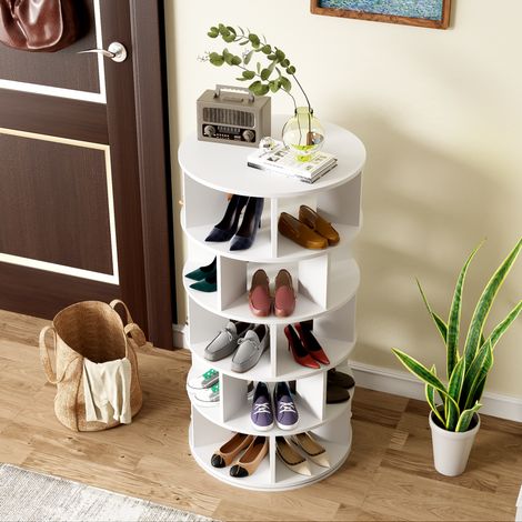 Regal drehbar Aufbewahrung 115 cm Weiß OKMYHOME (1/5)