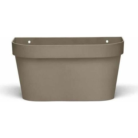 Vaso da muro - GIARDINO ID Star - Taupe 36 x 16 cm - Riserva d'acqua con sistema di troppo pieno - Riciclato e 100% riciclabile (1/2)