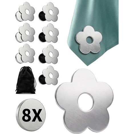 LAOYE Pince Nappe Exterieur 8X Poids de Nappe en Acier Inoxydable Résistants Attache Nappe Robustes accroche Nappe pour Toutes Les Tables Jardin, Balcon et intérieur - env. 56g(Fleur) (1/5)