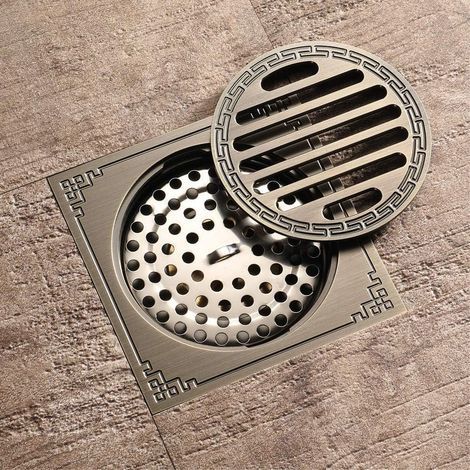 Bodenablauf aus Bronze – Geruchsdicht, insektenabweisend, rückflusssicher – Hoher Durchfluss für Badezimmer und Toiletten – 10,2 cm Vierkantrohr (1/5)