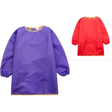 Tablier Enfant - Polyester Imperméable - Taille M (105 à 130 cm) - Violet Rouge - Lot de 2