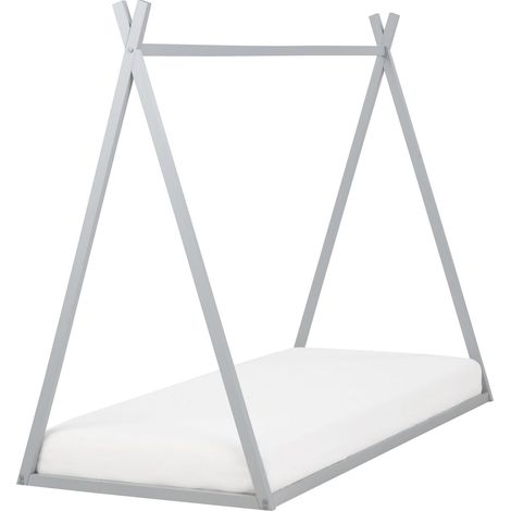 Kids Bed Teepee Pine Wood SAURAT 90 x 200 cm (EU Single) Grey (1/5)