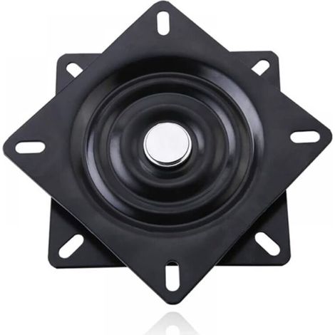Roulement Carrée De Plateau Tournant, 15cm, Base Pivotant, pour Les Meubles Sofa TV Et Tabouret De Bar, Noir (1/4)