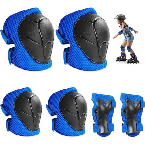 Genouillères pour enfants, ensemble de protection 6 en 1 pour patins à roulettes comprenant genouillères, coudières et protège-poignets. Protections pour patins à roulettes pour enfants, adaptées aux (1/5)