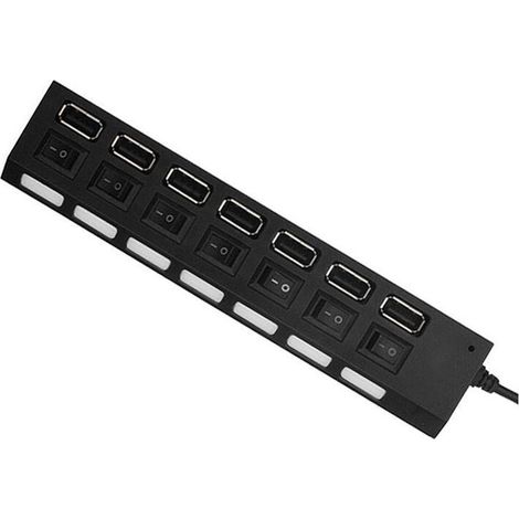 Hub USB 2.0 ripartitore USB adattatore multi-hub USB multipli adattatore alimentazione con accessori commutazione per PC portatile nero