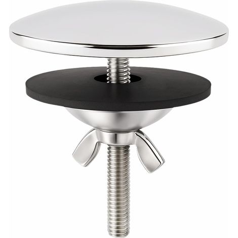 Copriforo per lavandino, copriforo per rubinetto da 5 cm, ottone cromato, tappo per foro lavandino per cucina e bagno, copri lavandino (argento)