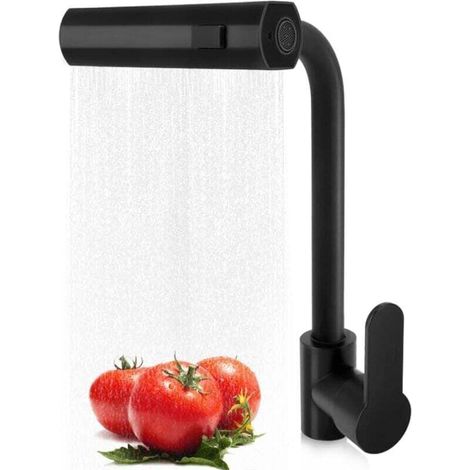 Rubinetto da cucina con doccetta estraibile, rubinetto da cucina a cascata in acciaio inox, rubinetto monocomando per lavello con 3 funzioni -Crezuo