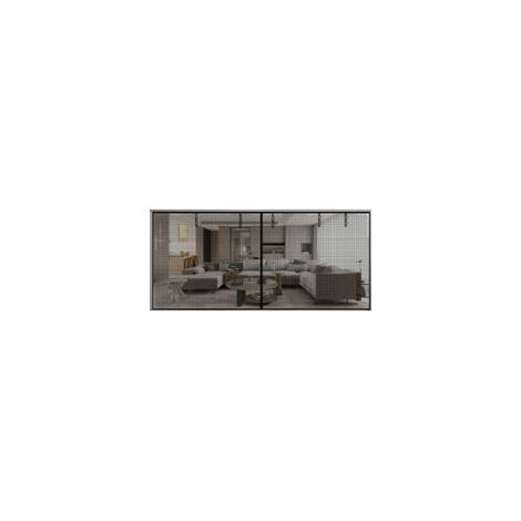– Moustiquaire baie vitrée 244 x 144 cm coulissante – Aimants magnétiques pour fermeture automatique – Instalación adhesiva sin perçage – Noir- Crezuo (1/4)