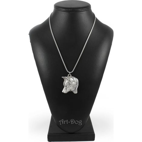 Collar con colgante de perro Shiba Inu, colgante de perro en cadena de plata, joyería única de Art-Dog (1/5)