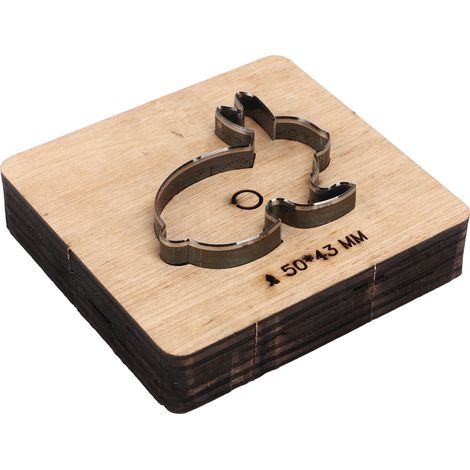 Poinçon découpe lapin avec base en bois, moule d'estampage pour cuir et métal, outil DIY pour artisanat et loisirs créatifs (1/5)