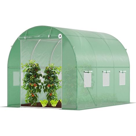 Serre de Jardin Tunnel 6m2 en Acier galvanisé Serre de Jardin Maraichère Verte Idéale pour Faire Pousser et protéger Vos Plantes en Toutes Saisons (1/5)